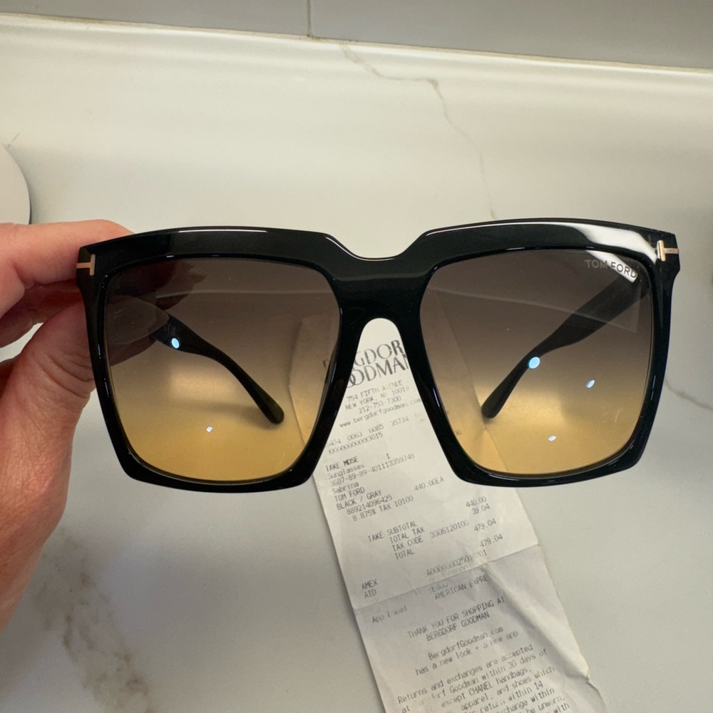 Tom Ford Black Frame with Brown Gradient Lenses Sunglasses